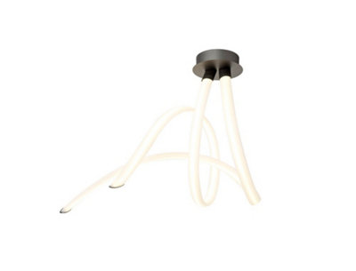 B&Q -  Luminosa Armonia Semi Flush Ceiling SpiralDimmable60W Led3000K4500LmTitaniumFrosted Acrylic