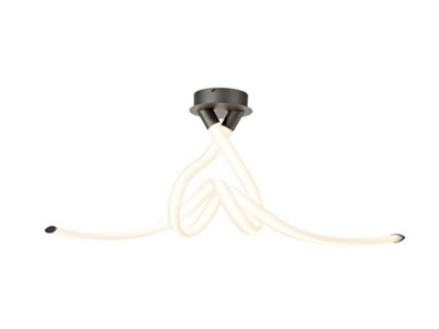 B&Q -  Luminosa Armonia Semi Flush Ceiling BowDimmable50W Led3000K3750LmTitaniumFrosted Acrylic