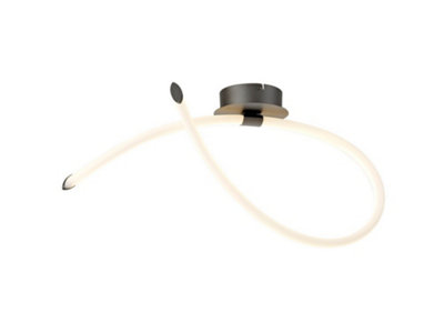 B&Q -  Luminosa Armonia Semi Flush Ceiling LoopDimmable25W Led3000K1875LmTitaniumFrosted Acrylic