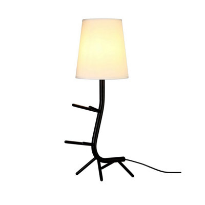 Luminosa Lighting Luminosa Centipede Table Lamp With Shade1 X E27Black / White from B&Q
