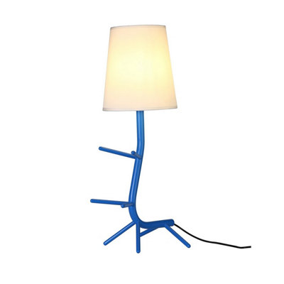 Luminosa Lighting Luminosa Centipede Table Lamp With Shade1 X E27Blue / White from B&Q