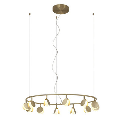 Luminosa Lighting Luminosa Shell 12 Light PendantRound50W Led3000K2650LmGold3Yrs Warranty from B&Q