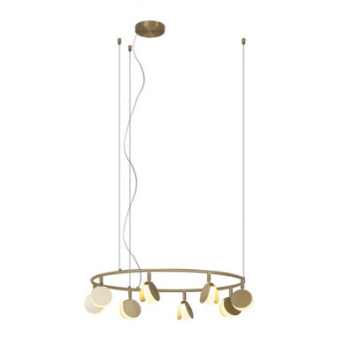 Luminosa Lighting Luminosa Shell 8 Light PendantRound40W Led3000K2120LmGold3Yrs Warranty from B&Q