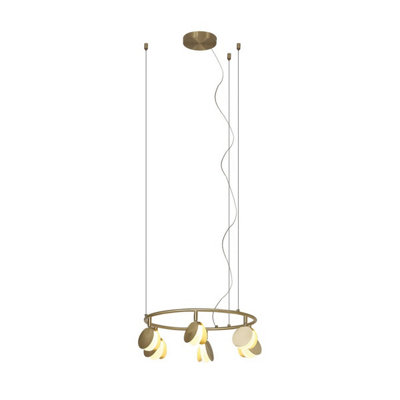 Luminosa Lighting Luminosa Shell 6 Light PendantRound30W Led3000K1590LmGold3Yrs Warranty from B&Q