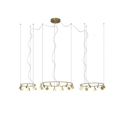 Luminosa Lighting Luminosa Shell 12+8+4 Light PendantRound120W Led3000K6360LmGold3Yrs Warranty from B&Q