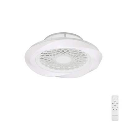 B&Q -  Luminosa Boreal Led Dimmable Ceiling Light & 35W Dc Reversible FanWhiteRemote Control