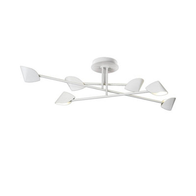Luminosa Lighting Luminosa Capuccina Large 6 Light Semi Flush45W Led3000K3100LmWhite3Yrs Warranty from B&Q