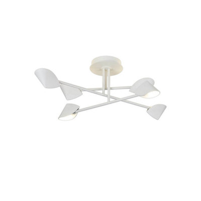 Luminosa Lighting Luminosa Capuccina Medium 6 Light Semi Flush45W Led3000K3100LmWhite3Yrs Warranty from B&Q