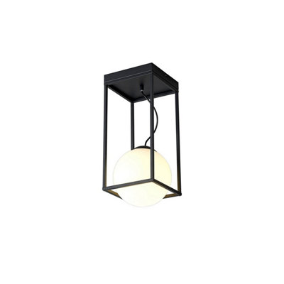 Luminosa Lighting Luminosa Desigual Small Tall Semi Flush1 Light E27Matt Black from B&Q