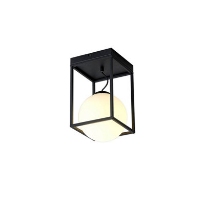 Luminosa Lighting Luminosa Desigual Small Short Semi Flush1 Light E27Matt Black from B&Q