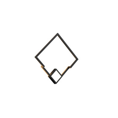 Luminosa Lighting Luminosa Boutique Square Wall LampDimmable25W Led3000K1370LmBlack3Yrs Warranty from B&Q
