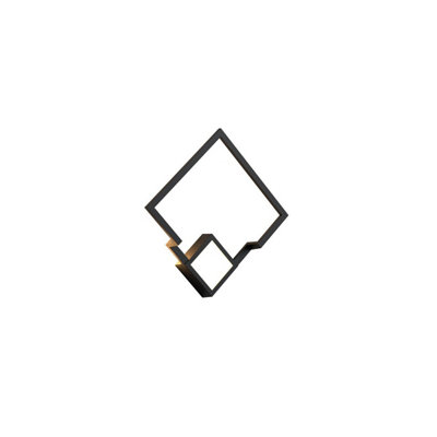 Luminosa Lighting Luminosa Boutique Square Wall Lamp18W Led3000K1150LmBlack3Yrs Warranty from B&Q