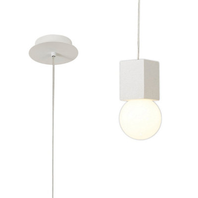 Luminosa Lighting Luminosa Galaxia Pendant Square1 Light E27White / White Cement from B&Q