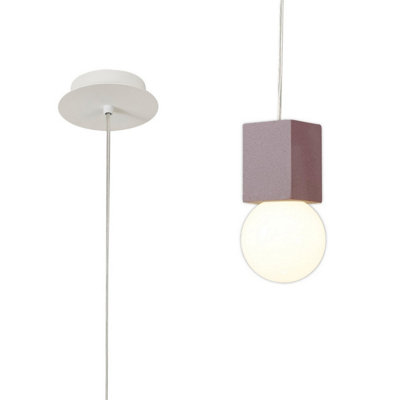 Luminosa Lighting Luminosa Galaxia Pendant Square1 Light E27White / Red Cement from B&Q