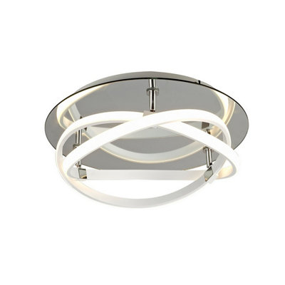Luminosa Lighting Luminosa Infinity Blanco Flush 30W Led 4000K2500LmWhite/white Acrylic/clear Mirror3Yrs Warranty from B&Q