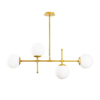 Luminosa Ing Luminosa Model 8 Deco 4- Globe Ceiling Lamp Linear Light/Golden