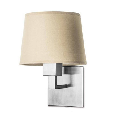 Luminosa Lighting Luminosa Bali 1 Light Indoor Wall Light Satin NickelE27 (Shade Not Included) from B&Q