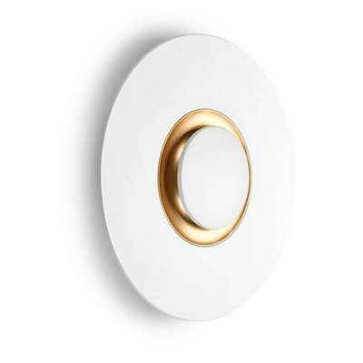Luminosa Lighting Luminosa Led Indoor Wall Light WhiteBrass from B&Q