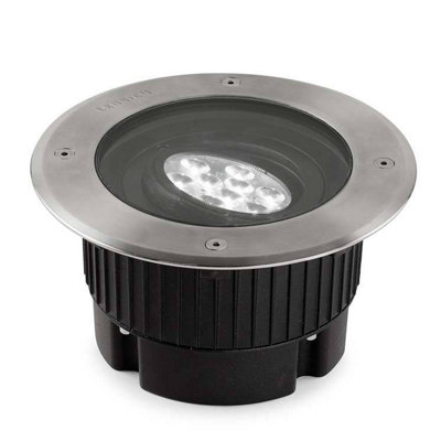 Luminosa Lighting Luminosa Gea Outdoor Led Recessed Ground Uplight Stainless Steel Polished 18.4Cm 1566Lm 3000K Ip67 from B&Q