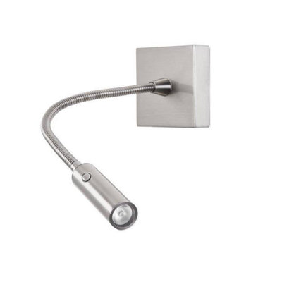 Luminosa Lighting Luminosa Tip Led Wall Reading Light Satin Nickel Touch Dimming 174Lm 3000K from B&Q