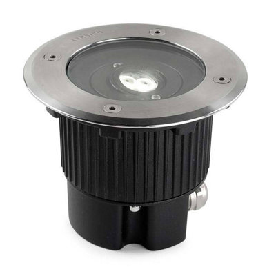 Luminosa Lighting Luminosa Gea Outdoor Led Recessed Ground Uplight Stainless Steel Polished 12.5Cm 522Lm 3000K Ip67 from B&Q