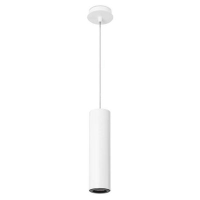 Luminosa Lighting Luminosa Pipe 1 Light Slim Ceiling Pendant WhiteBlack 6.8CmGu10 from B&Q
