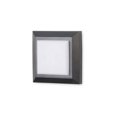 Luminosa Lighting Luminosa Grove Led Outdoor Square Wall Light BlackGrey Ip65 from B&Q