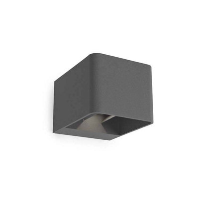 Luminosa Lighting Luminosa Wilson Outdoor Led Up Down Wall Light Urban Grey 855Lm 3000K Ip65 from B&Q