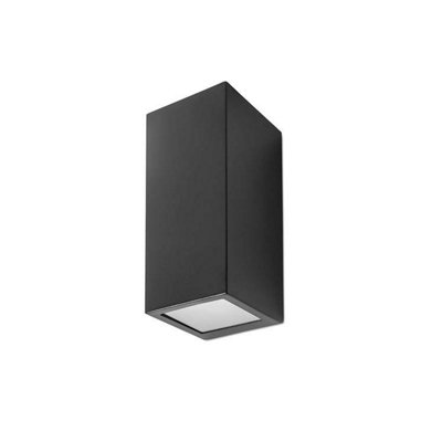 Luminosa Lighting Luminosa Cube 2 Light Outdoor Wall Light Black Ip44 from B&Q