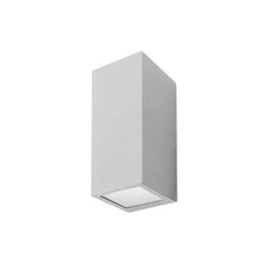 Luminosa Lighting Luminosa Cube 2 Light Outdoor Wall Light Grey Ip44 from B&Q