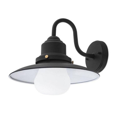 Luminosa Lighting Luminosa Avenue 1 Light Outdoor Dome Wall Light Black Ip44 from B&Q