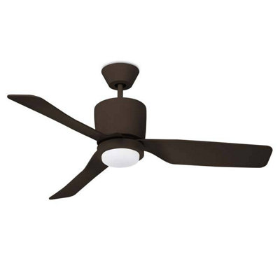 B&Q -  Luminosa Leds C4 Vera Led Copper Ceiling Fan Brown