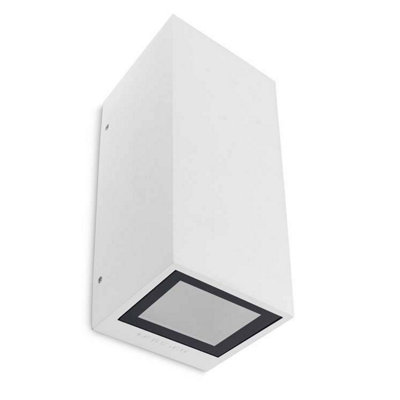 Luminosa Lighting Luminosa Afrodita 2 Light Outdoor Up Down Wall Light White Ip65Gu10 from B&Q