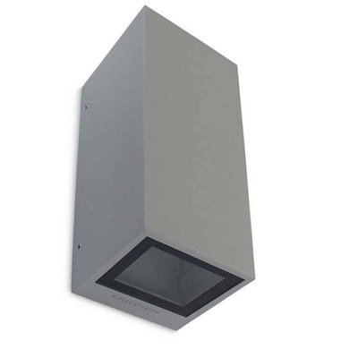 Luminosa Lighting Luminosa Afrodita 2 Light Outdoor Up Down Wall Light Grey Ip65Gu10 from B&Q