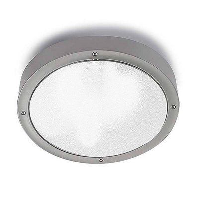 Luminosa Lighting Luminosa Basic Outdoor Led Round Flush Ceiling Light Grey 30Cm 1488Lm 4000K Ip65 from B&Q
