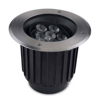Luminosa Lighting Luminosa Gea Outdoor Led Recessed Ground Uplight Stainless Steel Polished 18.5Cm 1777Lm 61Deg. 4000K Ip67 from B&Q