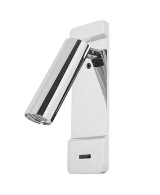 Luminosa Lighting Luminosa Leds C4 Lire Led Wall Reading Light Chrome 179Lm 2700K from B&Q