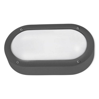 Luminosa Lighting Luminosa Basic Outdoor Flush Wall Light Urban Grey 1X E27 22Cm 0Lm Ip65 from B&Q