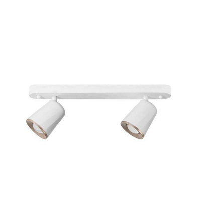 Luminosa Lighting Luminosa Adri Led Twin Spotlight White Matt Copper 1620Lm 3000K from B&Q