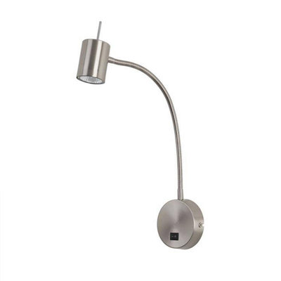 Luminosa Lighting Luminosa Bas Wall Reading Light Satin Nickel 1X Gu10 from B&Q