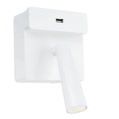 Luminosa Lighting Luminosa Gamma Led Wall Reading Usb Light White 175Lm 2700K from B&Q