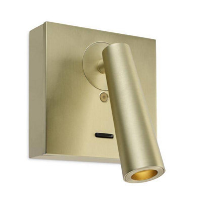 Luminosa Lighting Luminosa Gamma Led Wall Reading Light Satin Gold 179Lm 2700K from B&Q