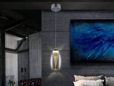 Luminosa Lighting Luminosa Nebula Integrated Led Crystal Ceiling Pendant ChromeUk Stock from B&Q