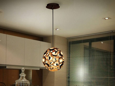 Luminosa Lighting Luminosa Narisa Spherical Ceiling Pendant GoldBrownE27Uk Stock from B&Q