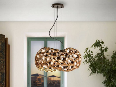 Luminosa Lighting Luminosa Narisa 5 Light Ceiling Pendant GoldBrownG9Uk Stock from B&Q