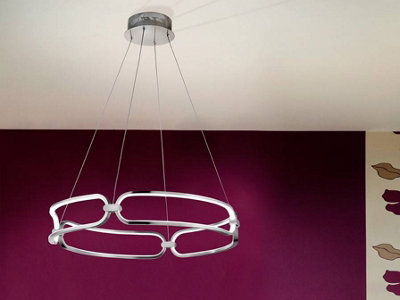Luminosa Lighting Luminosa Colette Integrated Led Ceiling Pendant ChromeUk Stock from B&Q
