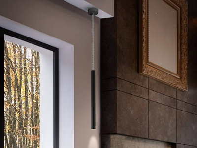 Luminosa Lighting Luminosa Varas Integrated Led Ceiling Pendant Matt BlackUk Stock from B&Q