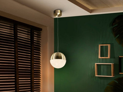 Luminosa Ing Luminosa Sphere Integrated Led Globe Ceiling Pendant Brass - Uk Stock Light