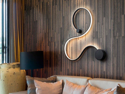 Luminosa Lighting Luminosa Grafos Integrated Led Wall LightMatt BlackUk Stock from B&Q