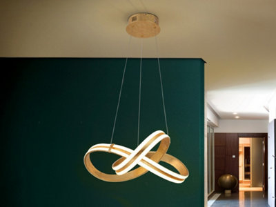 Luminosa Lighting Luminosa Lazas Integrated Led Pendant LightGold LeafUk Stock from B&Q